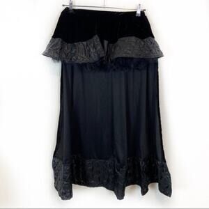Tutu Skirt w/ Train Moulin Rouge Vampire Goth sz L Velvet Dress Up Micro Mini